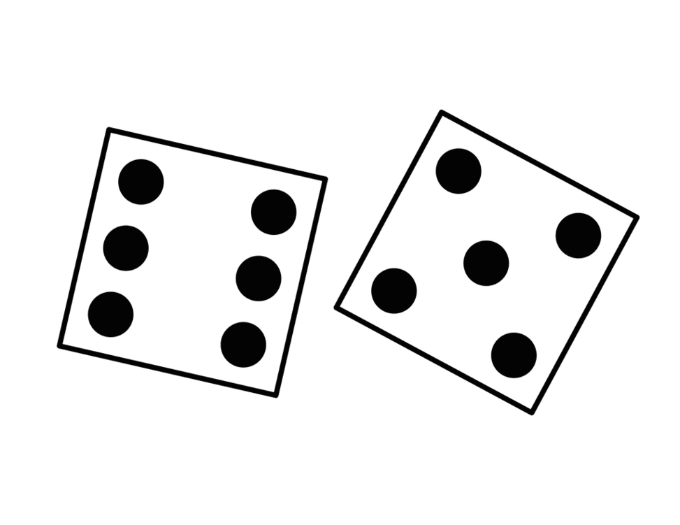 Dice clip art black white 1 6 free free clipart - Clipartix