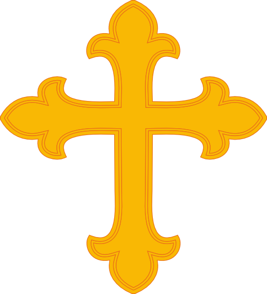 Fancy gold cross clipart