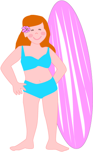 46+ Cartoon Surfer Girl Clip Art