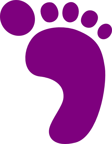 Purple Right Footprint clip art - vector clip art online, royalty ...