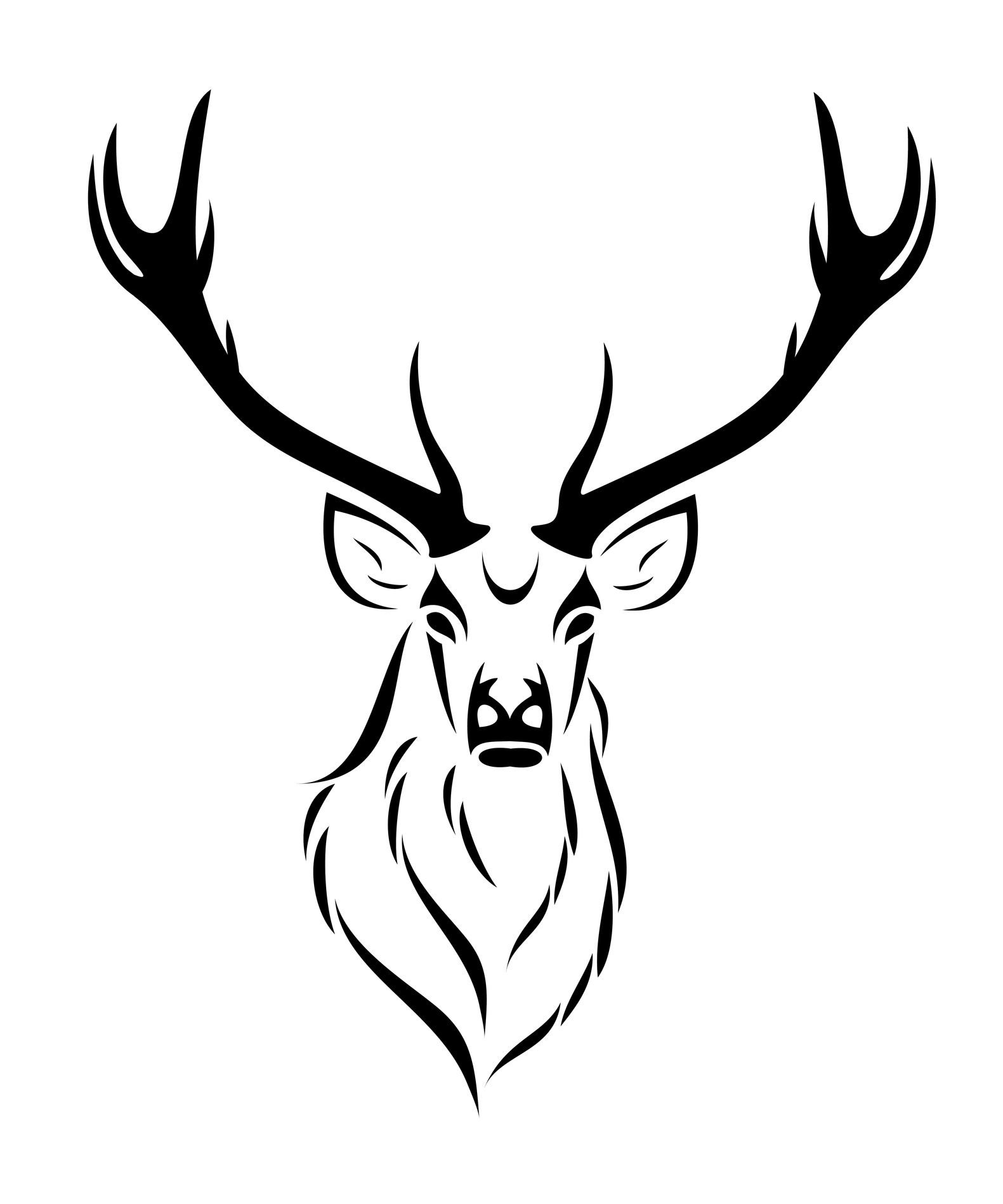 Tribal Deer Head | Free Download Clip Art | Free Clip Art | on ...