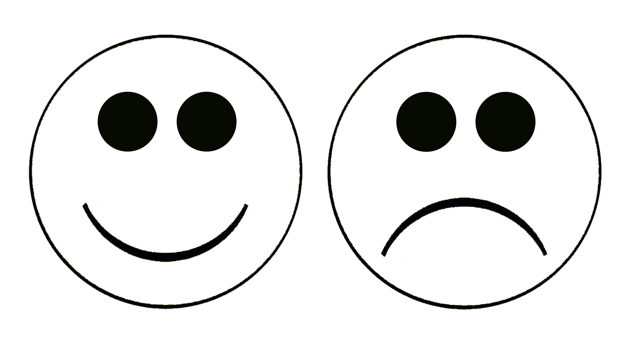 Happy face sad face clipart