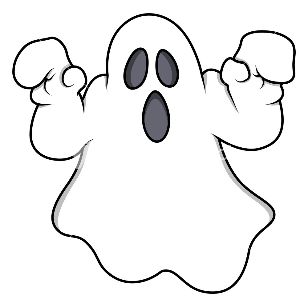 Cartoon Ghost - Halloween Vector Illustration