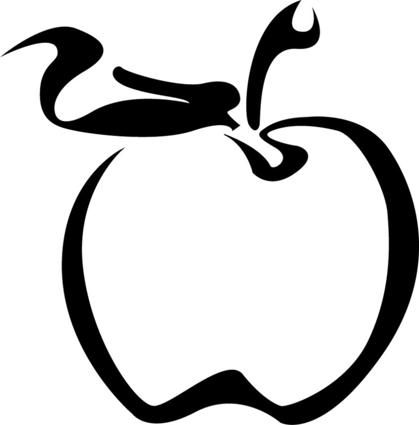 Apple Line Drawing Clipart - Free to use Clip Art Resource