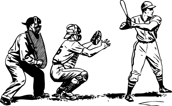 Baseball At Bat clip art Free Vector