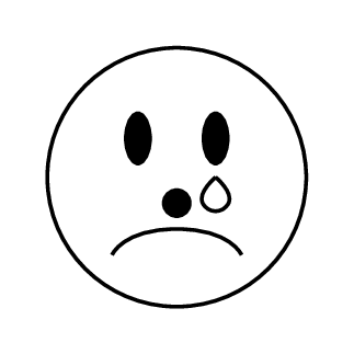 Sad smiley clipart black and white