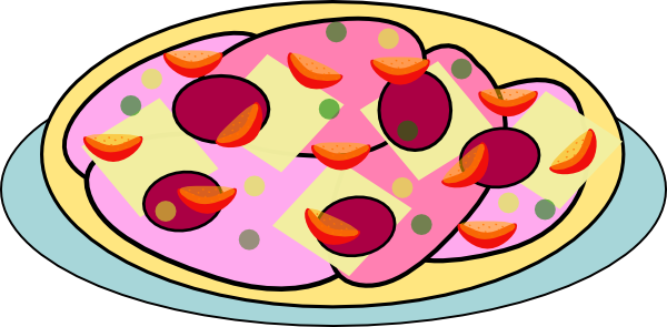 Pizza On A Plate clip art Free Vector