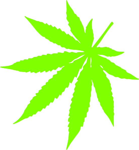 Cannabis leaf outline clipart