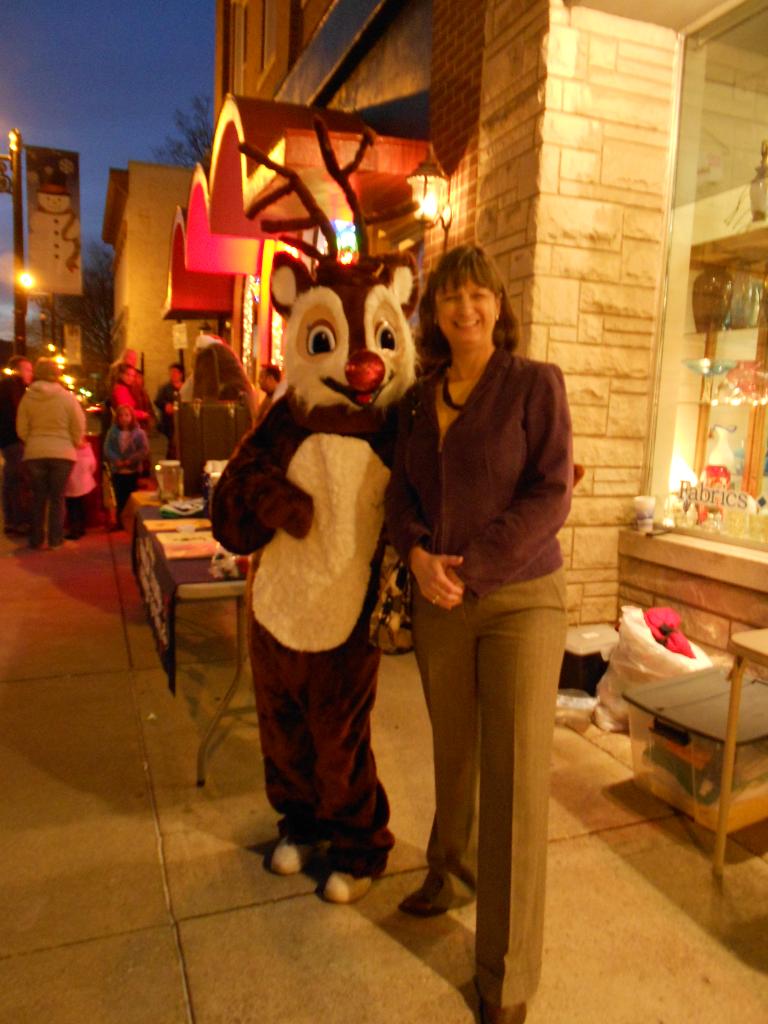 Debbie and a reindeer friend