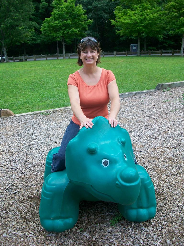 Debbie on a picnic