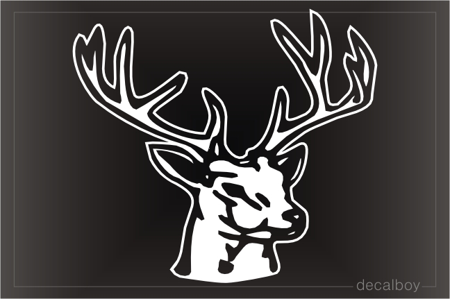 Buck Stag Head Window Decal