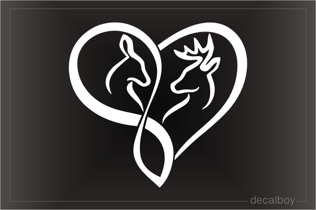 Buck And Doe Heart Decal