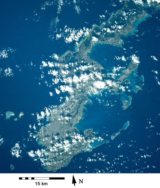 Fringing reefs around Okinawa