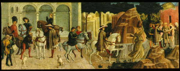 Cassone panel depicting Gualtieri
        and Griselda