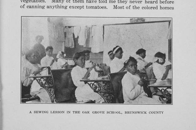 A Sewing Lesson in the Oak Grove School, Brunswick County, North Carolina