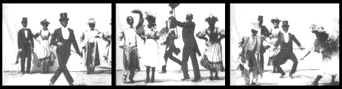 Video capture from 1903 film of
                                  dancers dancing the cakewalk