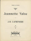 Jeannette
                                  Valse Sheet Music Cover