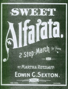 Sheet music cover for Sweet Alfarata: Two
                          Step, March