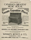 Toronto Exhibition March Sheet
                                  Music Cover