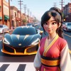 Mulan - Devant une voiture