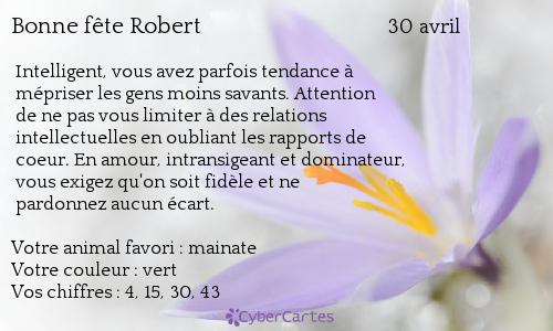 BONNE FETE ROBERT