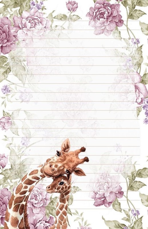 PAPIER A LETTRE OU NOTE GIRAFE