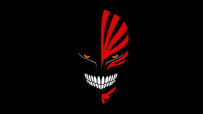 Ichigo Kurosaki, AMOLED, Bleach, Black background, Hollow Mask