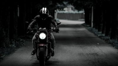 Biker, Dark, Motorcycle, Road