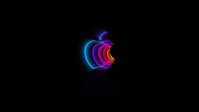 Apple Event 2022, Colorful, Apple logo, Black background, AMOLED, 5K