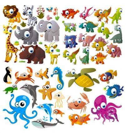 Cute cartoon animals vector