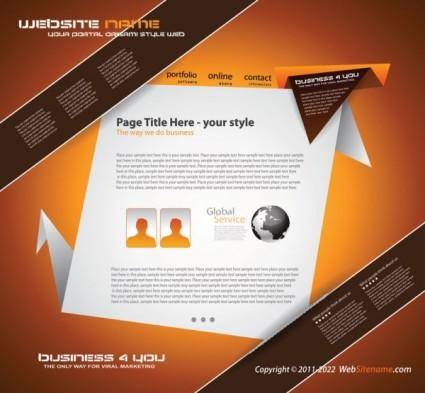 Origami website design 02 vector