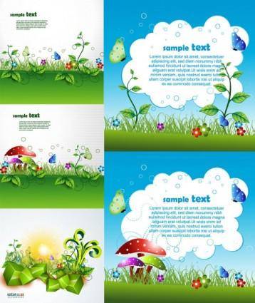 Beautiful green cartoon background vector