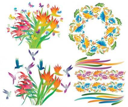 Beautiful decorative flowers vector