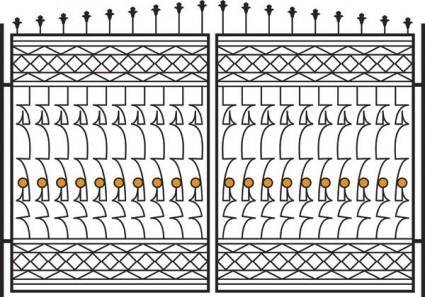 Europeantype pattern iron fence 04 vector