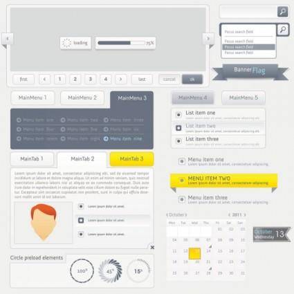 Web design navigation menu 03 vector