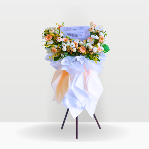 Tranquil remembrance | condolences flower stand premium size free delivery kl & pj