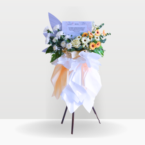 Sunny serenade | condolences flower stand premium size free delivery kl & pj