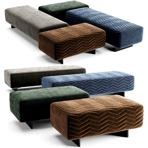 Minotti Quincy Chevron Benches