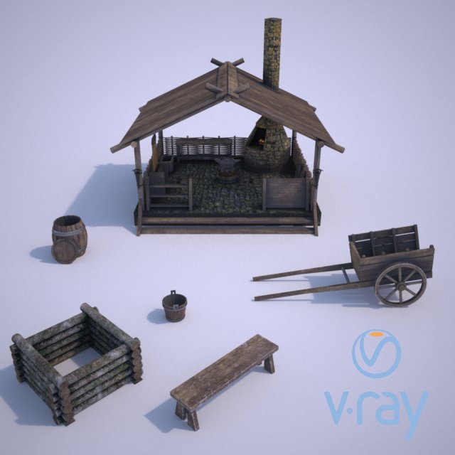 Medieval blacksmith 3D Model