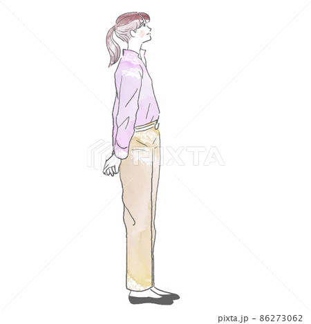 Fashion Template Of 25 Women In Different Poses 9 Head Size For Technical  Drawing Lady Figure Front Side 34 And Back View Vector Outline Girl  For Fashion Sketching And Illustration Royalty Free