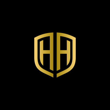 hh shield logo design vector icon	
