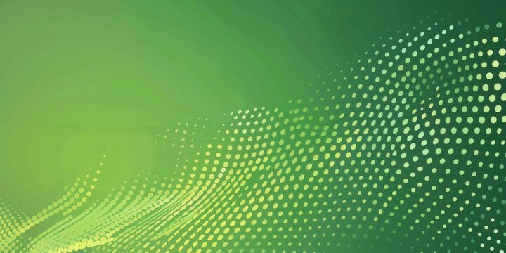 Green abstract background with gradient dots and wavy lines gradient halftone pattern Generative AI