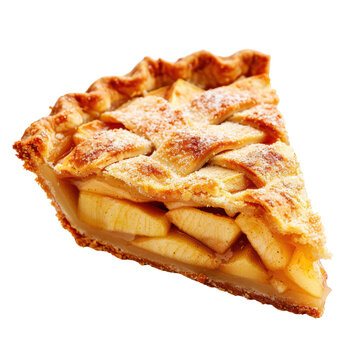 Delicious Golden Apple Pie Slice with Sugary Lattice Top