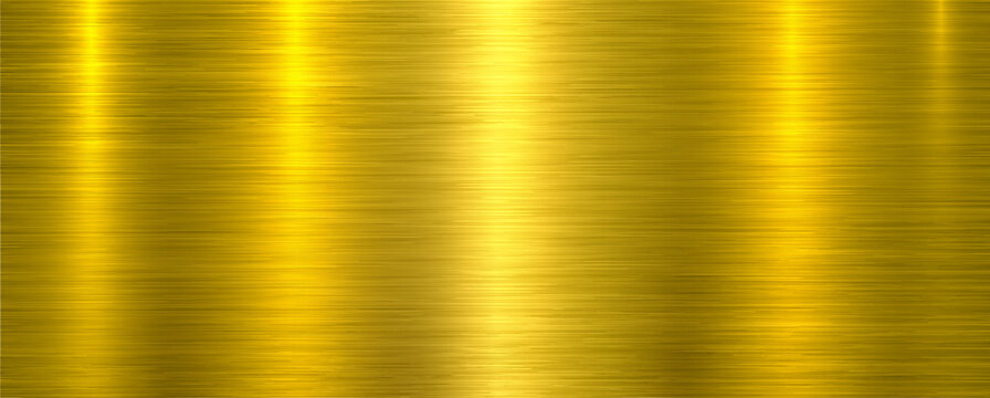 Brushed metal texture background, shiny lustrous gold metallic pattern 3d background