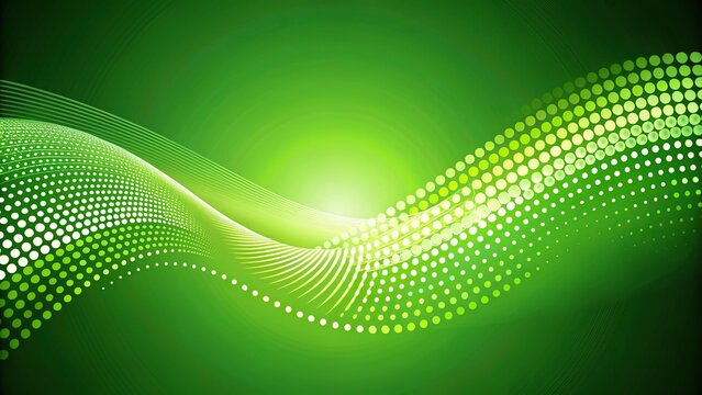 abstract green flowing dot pattern on background