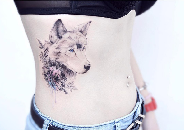 beautiful wolf tattoos