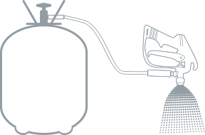 Canister with gun and hose diagram