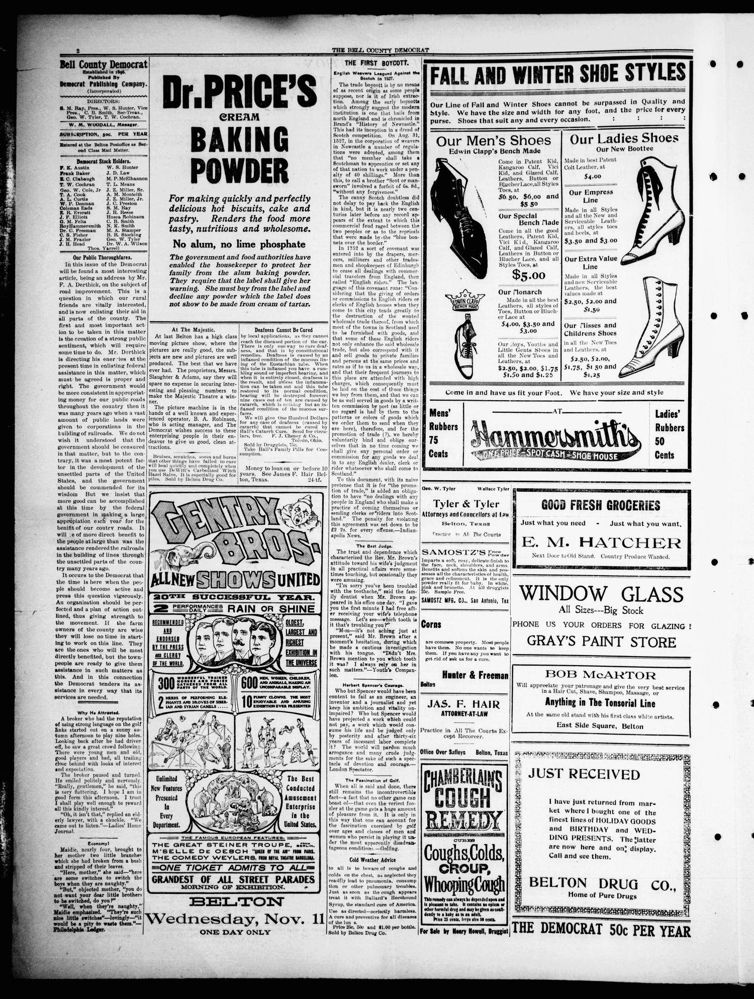 Bell County Democrat (Belton, Tex.), Vol. 13, No. 33, Ed. 1 Tuesday, November 10, 1908
                                                
                                                    [Sequence #]: 2 of 4
                                                