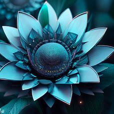 Craft a futuristic sunflower that incorporates advanced technology while maintaining its natural essence.