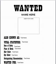 Image result for Blank Wanted Poster Template